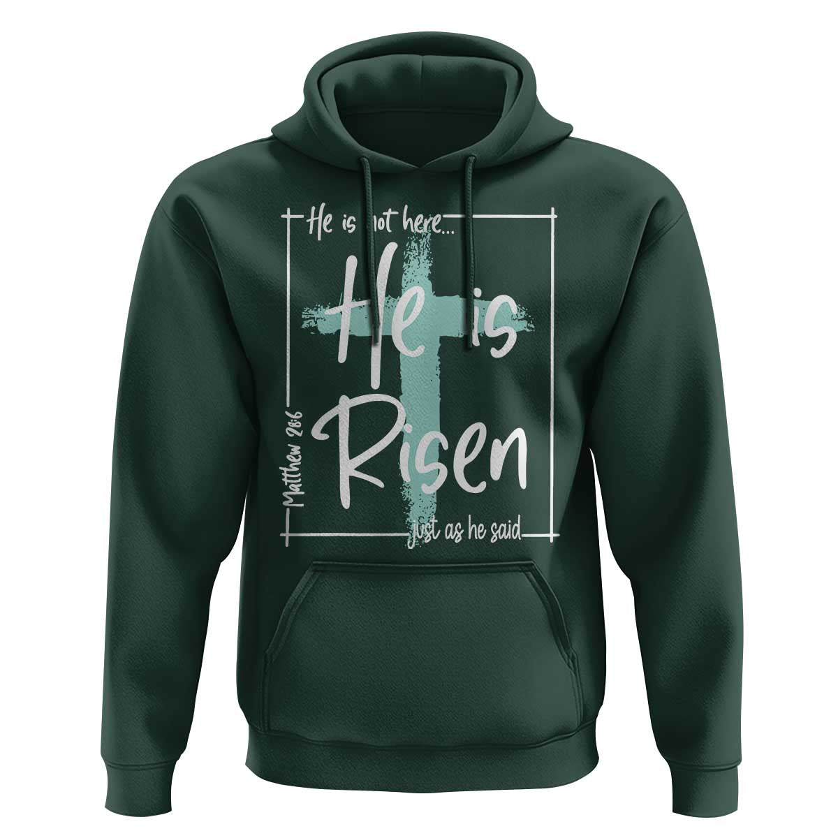 Easter He Is Risen Hoodie He Is Not Here Christian Cross