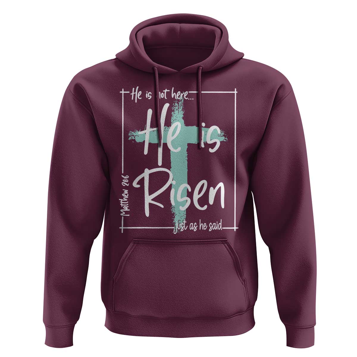 Easter He Is Risen Hoodie He Is Not Here Christian Cross