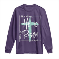 Easter He Is Risen Long Sleeve Shirt He Is Not Here Christian Cross