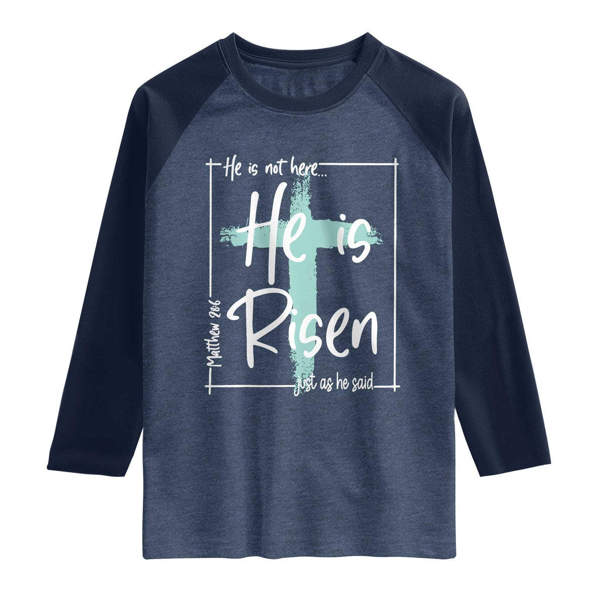 Easter He Is Risen Raglan Shirt He Is Not Here Christian Cross