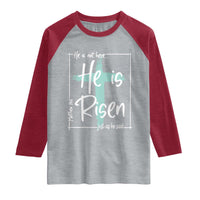 Easter He Is Risen Raglan Shirt He Is Not Here Christian Cross
