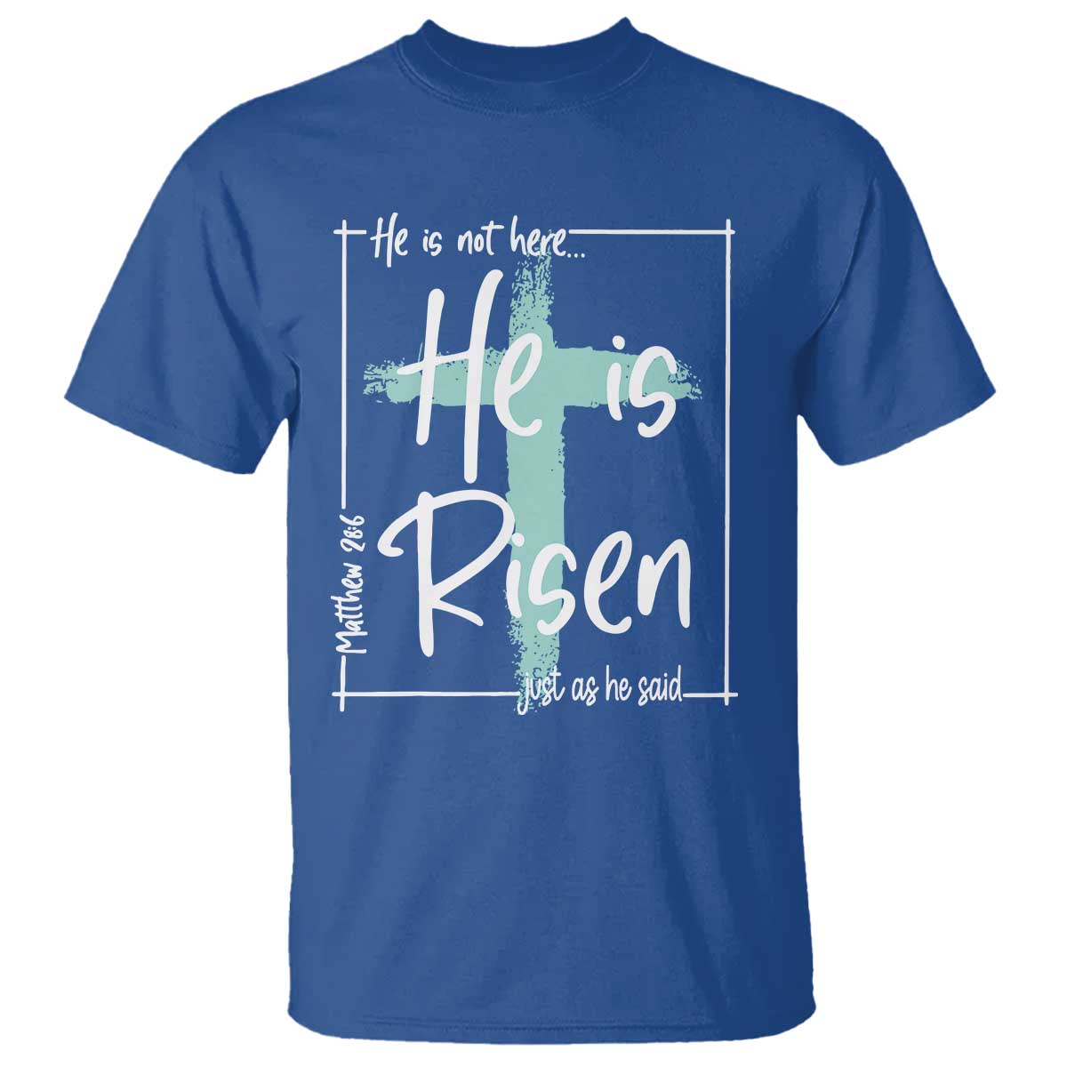 Easter He Is Risen T Shirt He Is Not Here Christian Cross