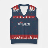 Tetelestai It Is Finished V-Neck Knit Sweater Vest Jesus Last Words Christian Easter