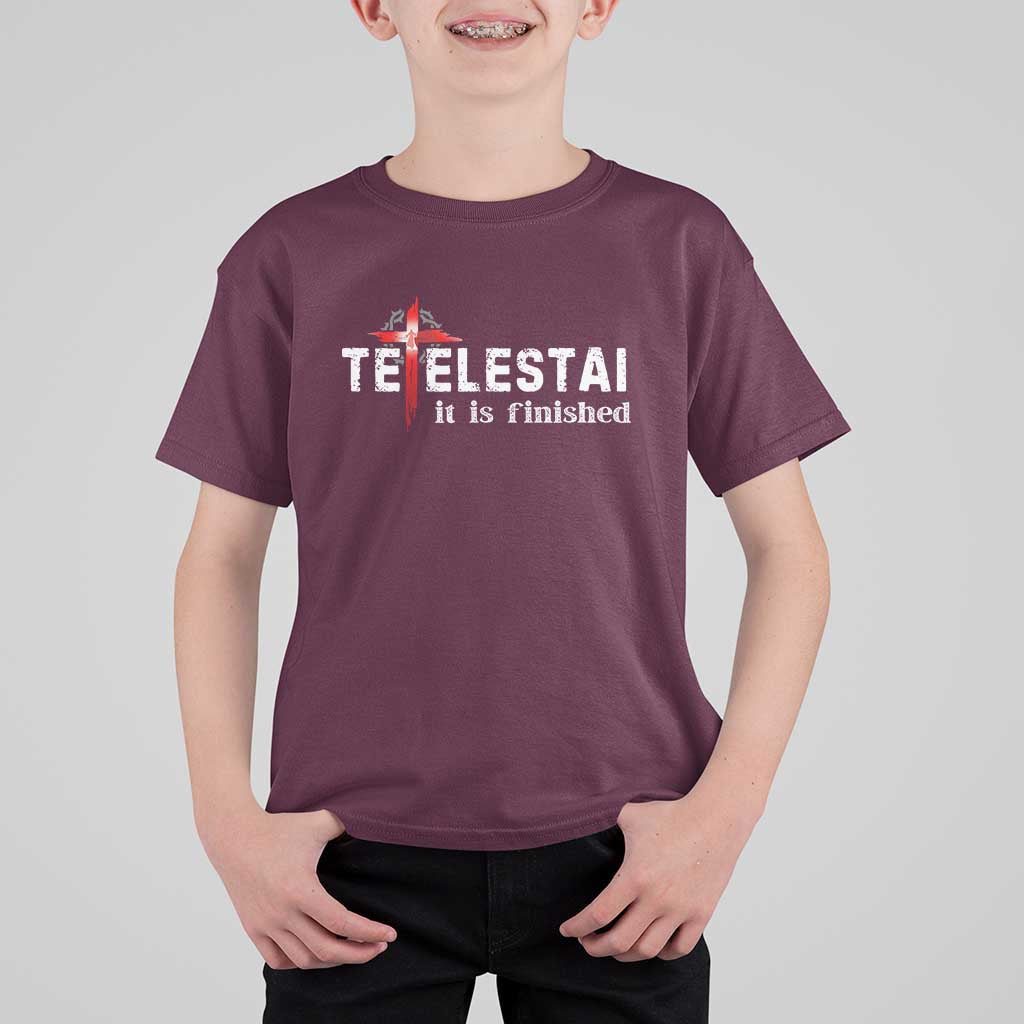 Tetelestai It Is Finished T Shirt For Kid Jesus Last Words Christian Easter