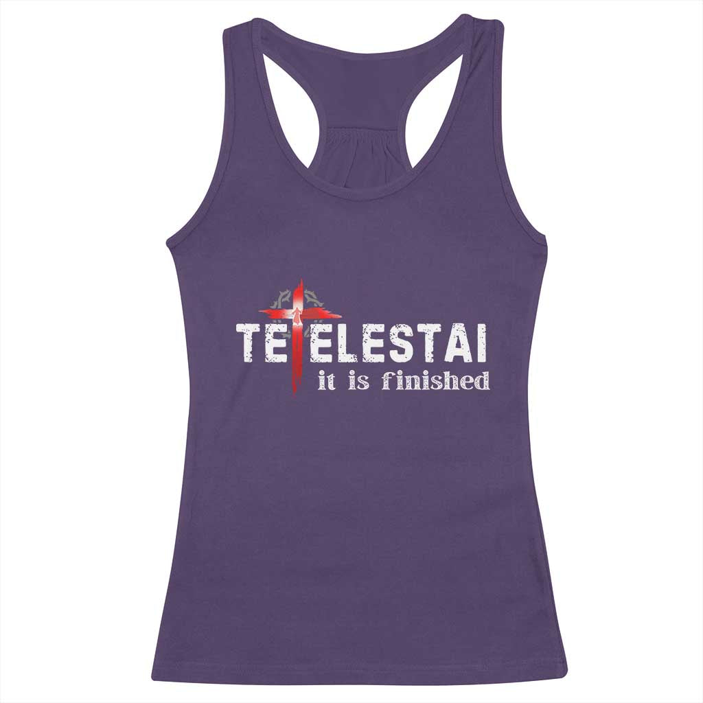 Tetelestai It Is Finished Racerback Tank Top Jesus Last Words Christian Easter