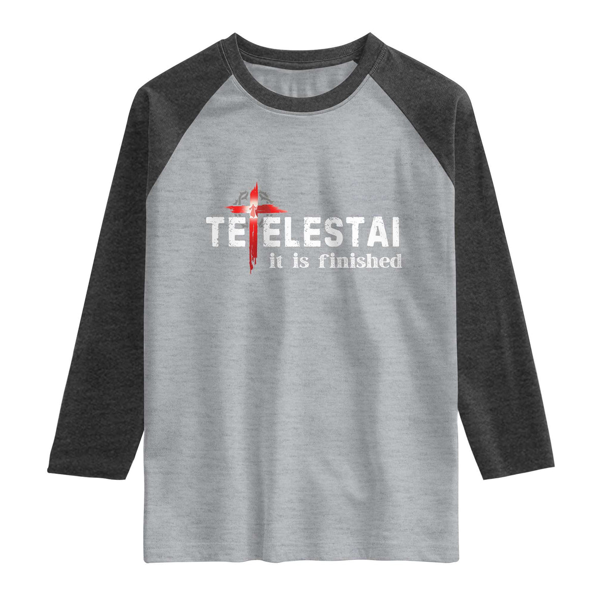 Tetelestai It Is Finished Raglan Shirt Jesus Last Words Christian Easter
