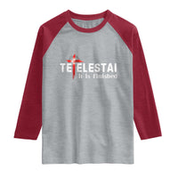 Tetelestai It Is Finished Raglan Shirt Jesus Last Words Christian Easter