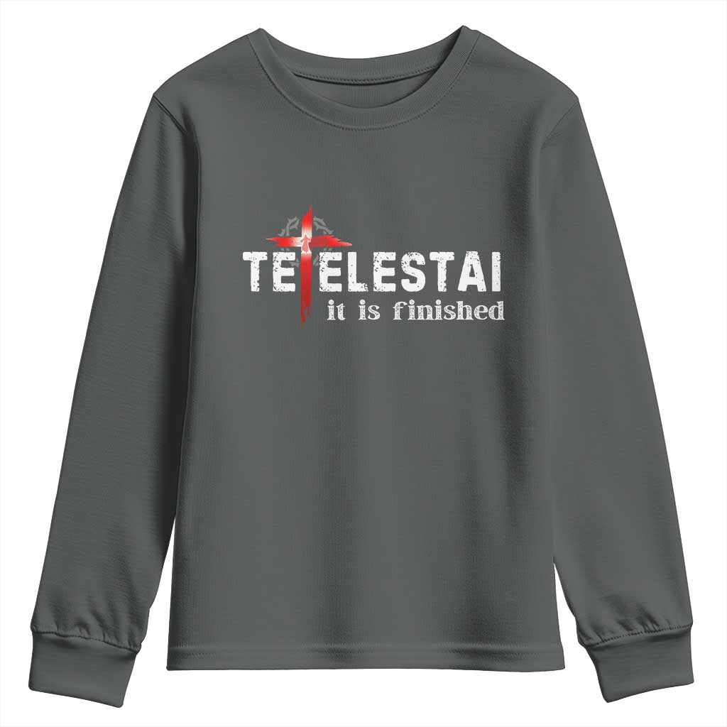Tetelestai It Is Finished Youth Sweatshirt Jesus Last Words Christian Easter