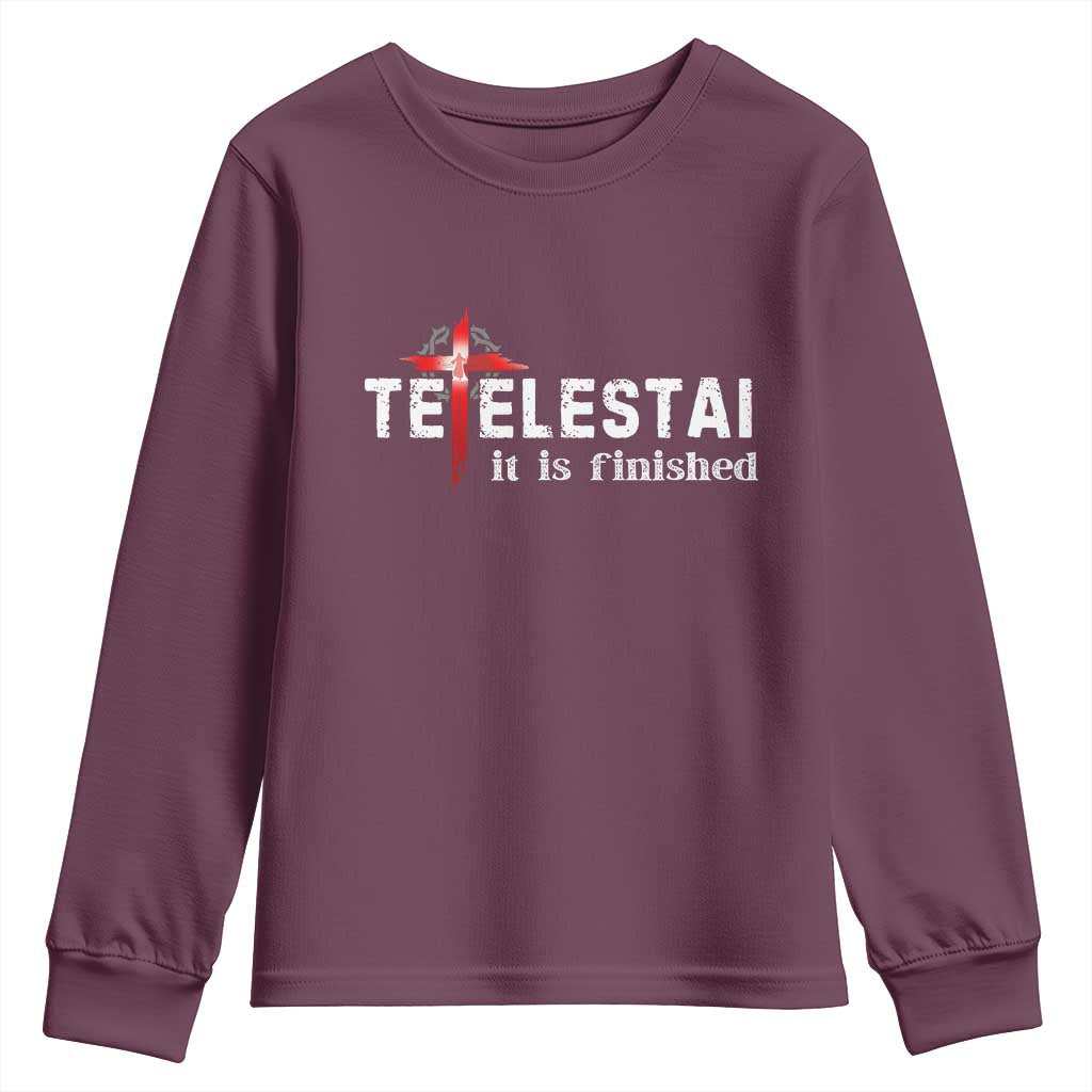 Tetelestai It Is Finished Youth Sweatshirt Jesus Last Words Christian Easter