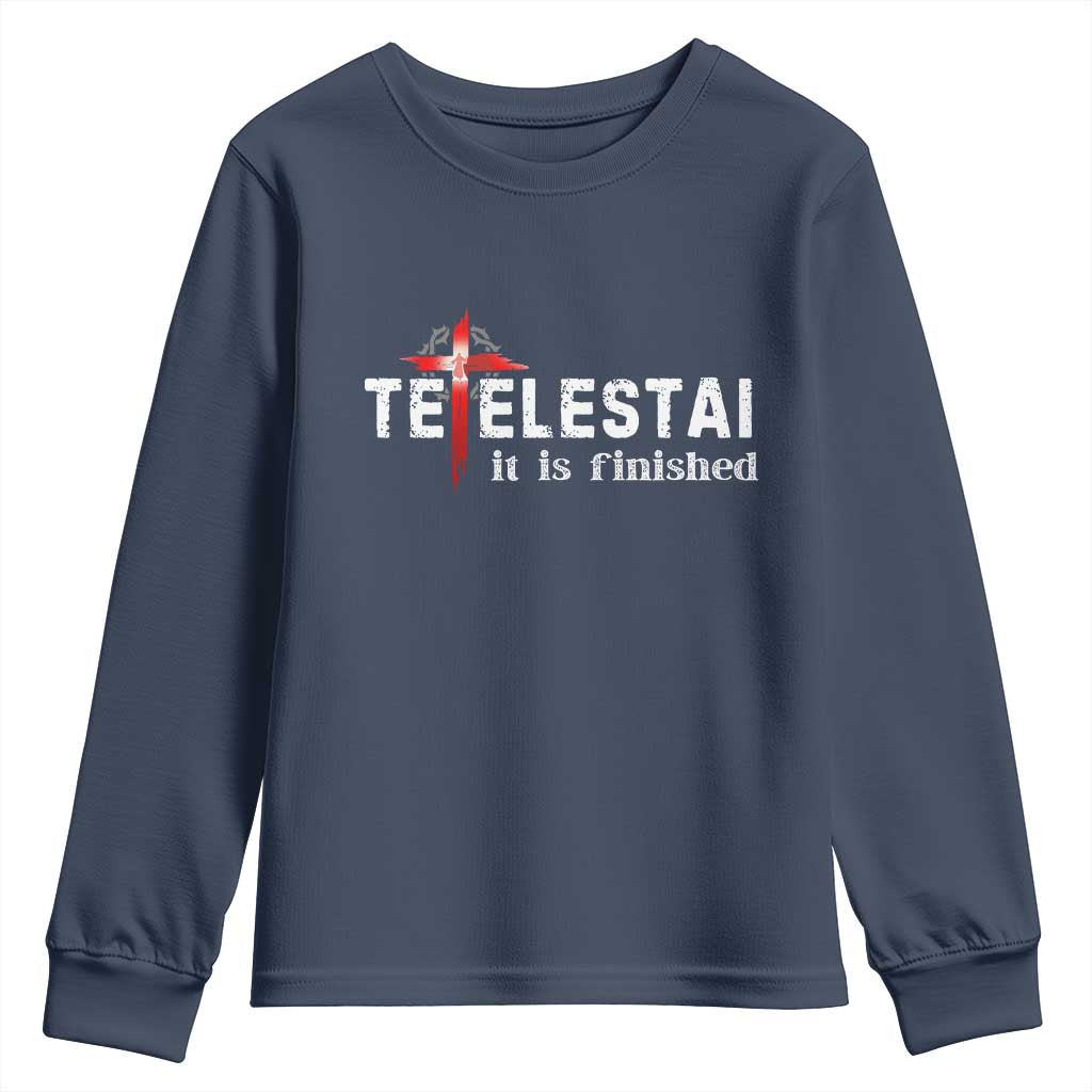 Tetelestai It Is Finished Youth Sweatshirt Jesus Last Words Christian Easter