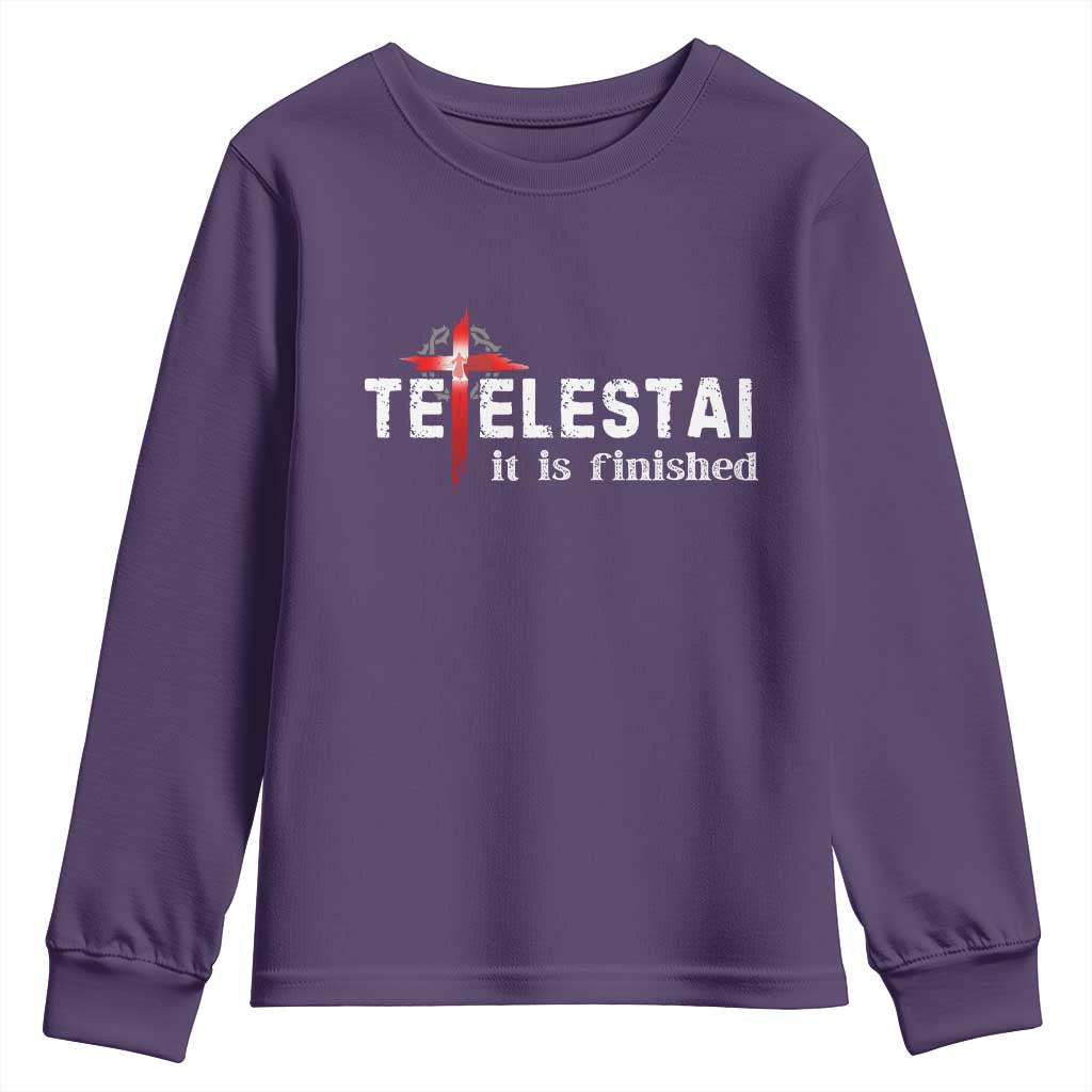 Tetelestai It Is Finished Youth Sweatshirt Jesus Last Words Christian Easter