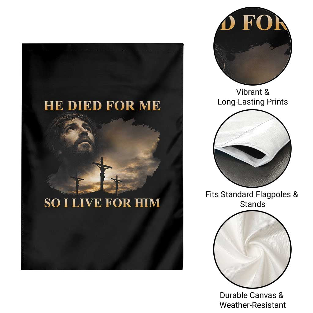 Jesus He Dided For Me So I Live For Him Garden Flag Christian Religious Bible