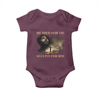 Jesus He Dided For Me So I Live For Him Baby Onesie Christian Religious Bible