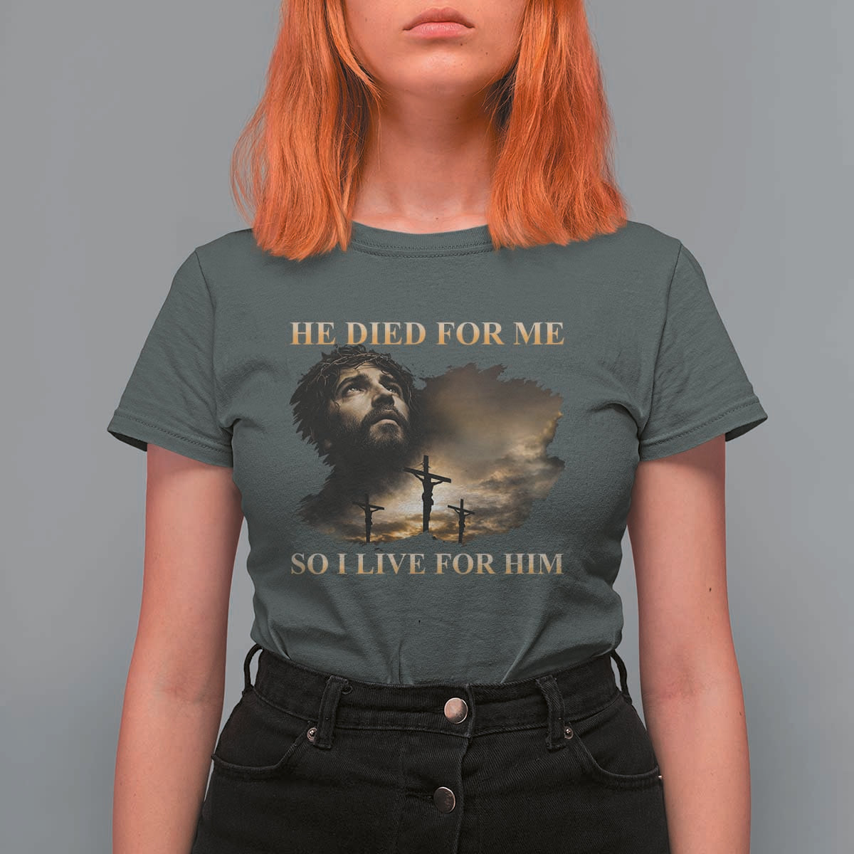 Jesus He Dided For Me So I Live For Him T Shirt For Women Christian Religious Bible