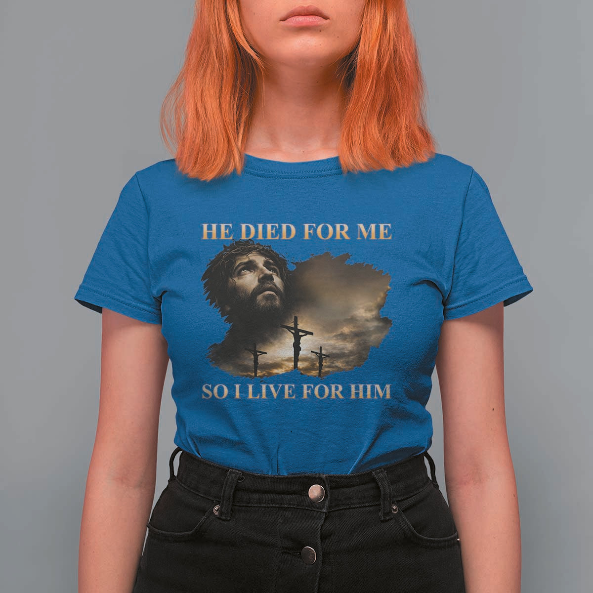 Jesus He Dided For Me So I Live For Him T Shirt For Women Christian Religious Bible