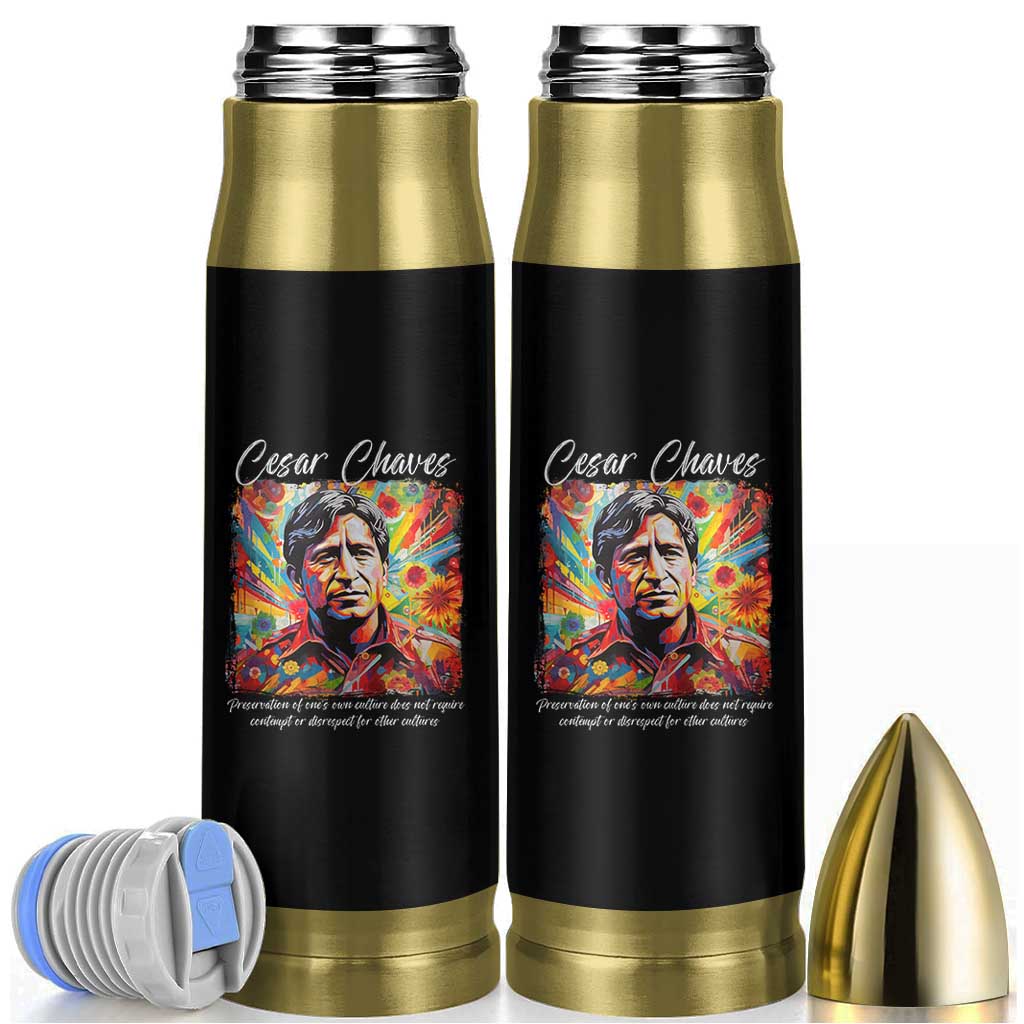Cesar Chavez Bullet Tumbler Preservation Of Ones Own Culture Does Not Require Contempt