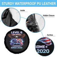 Funny 6th Birthday Spare Tire Cover Level 6 Unlocked Awesome Since 2020 USA Gamer