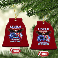 Funny 6th Birthday Ceramic Ornament Level 6 Unlocked Awesome Since 2020 USA Gamer