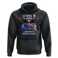 Funny 6th Birthday Hoodie Level 6 Unlocked Awesome Since 2020 USA Gamer