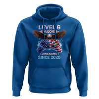 Funny 6th Birthday Hoodie Level 6 Unlocked Awesome Since 2020 USA Gamer