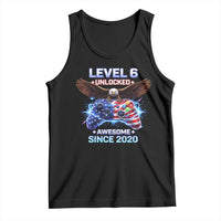 Funny 6th Birthday Tank Top Level 6 Unlocked Awesome Since 2020 USA Gamer