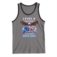 Funny 6th Birthday Tank Top Level 6 Unlocked Awesome Since 2020 USA Gamer