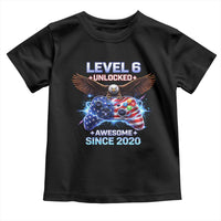 Funny 6th Birthday Toddler T Shirt Level 6 Unlocked Awesome Since 2020 USA Gamer