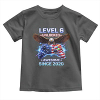 Funny 6th Birthday Toddler T Shirt Level 6 Unlocked Awesome Since 2020 USA Gamer
