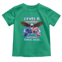 Funny 6th Birthday Toddler T Shirt Level 6 Unlocked Awesome Since 2020 USA Gamer