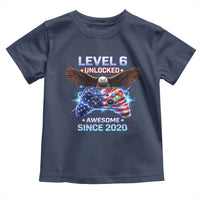 Funny 6th Birthday Toddler T Shirt Level 6 Unlocked Awesome Since 2020 USA Gamer