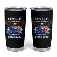 Funny 6th Birthday Tumbler Cup Level 6 Unlocked Awesome Since 2020 USA Gamer