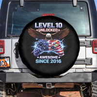 Funny 10th Birthday Spare Tire Cover Level 10 Unlocked Awesome Since 2016 USA Gamer