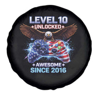 Funny 10th Birthday Spare Tire Cover Level 10 Unlocked Awesome Since 2016 USA Gamer