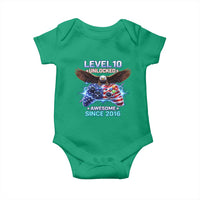 Funny 10th Birthday Baby Onesie Level 10 Unlocked Awesome Since 2016 USA Gamer
