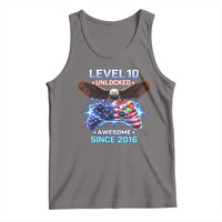 Funny 10th Birthday Tank Top Level 10 Unlocked Awesome Since 2016 USA Gamer