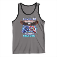Funny 10th Birthday Tank Top Level 10 Unlocked Awesome Since 2016 USA Gamer