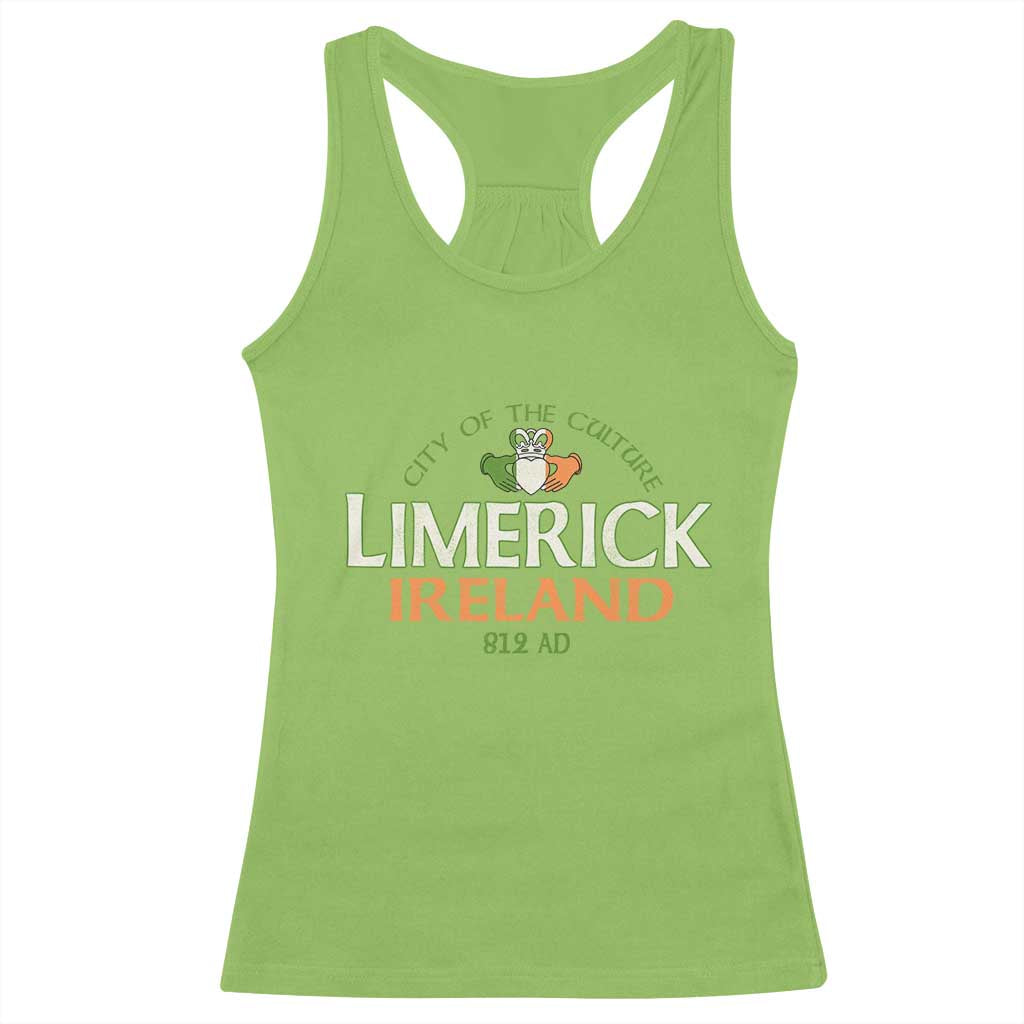 Limerick Ireland Racerback Tank Top City Of The Culture Est 812 AD