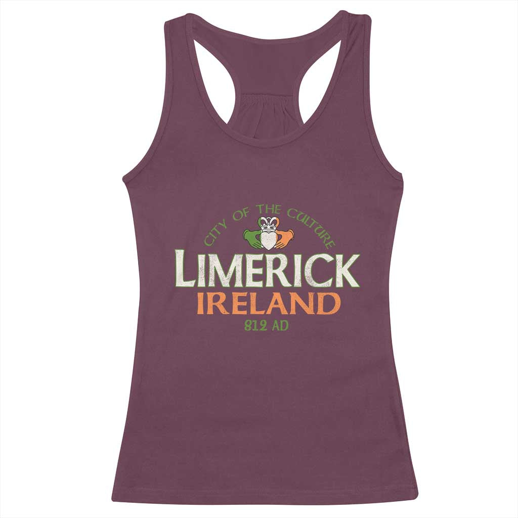 Limerick Ireland Racerback Tank Top City Of The Culture Est 812 AD