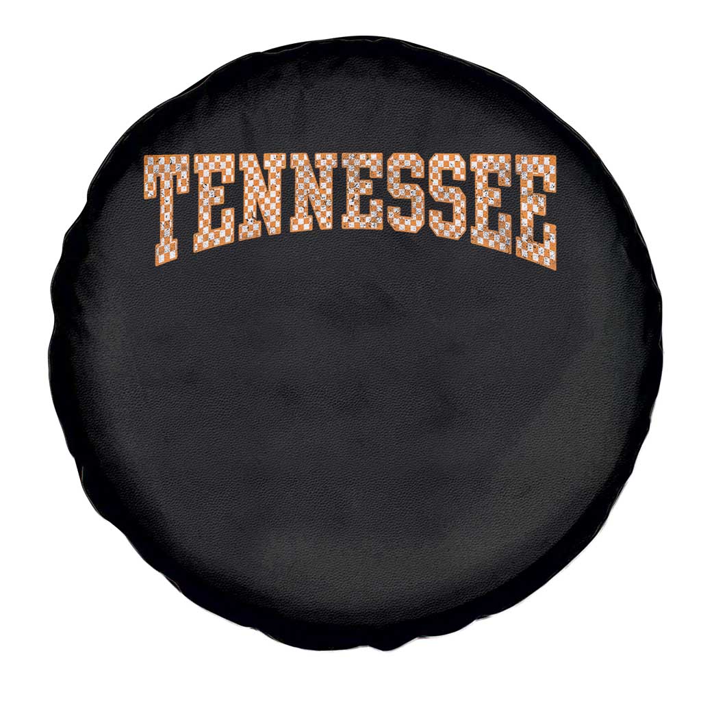 Tennessee Fan Spare Tire Cover Orange Retro Checkered Varsity TN State