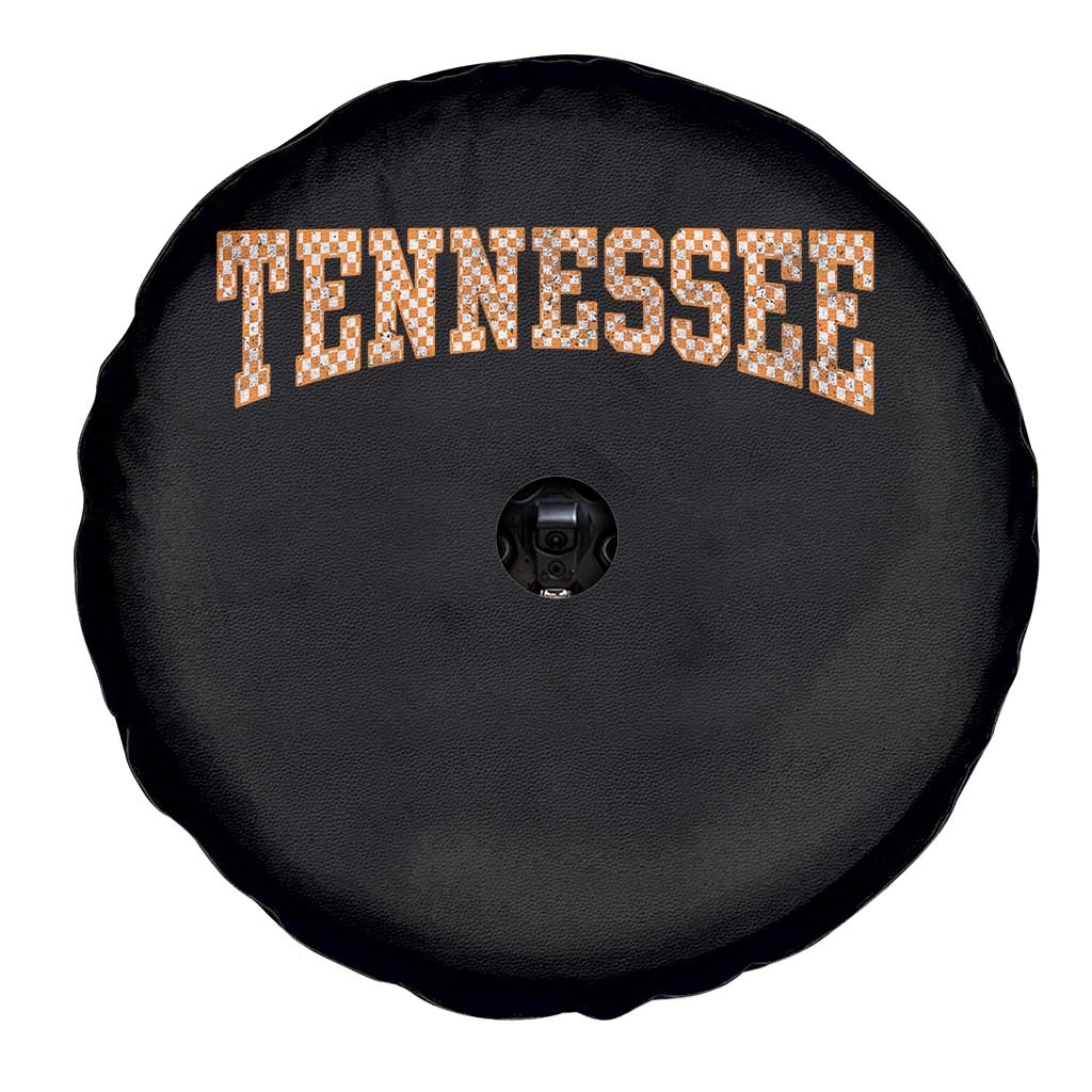 Tennessee Fan Spare Tire Cover Orange Retro Checkered Varsity TN State
