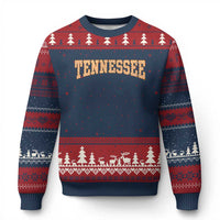 Tennessee Fan Ugly Christmas Sweater Orange Retro Checkered Varsity TN State