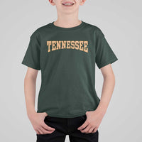 Tennessee Fan T Shirt For Kid Orange Retro Checkered Varsity TN State