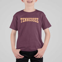 Tennessee Fan T Shirt For Kid Orange Retro Checkered Varsity TN State