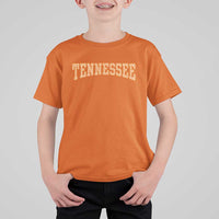 Tennessee Fan T Shirt For Kid Orange Retro Checkered Varsity TN State