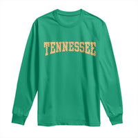 Tennessee Fan Long Sleeve Shirt Orange Retro Checkered Varsity TN State
