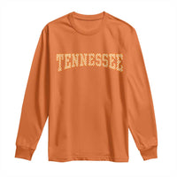 Tennessee Fan Long Sleeve Shirt Orange Retro Checkered Varsity TN State