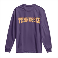 Tennessee Fan Long Sleeve Shirt Orange Retro Checkered Varsity TN State
