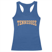 Tennessee Fan Racerback Tank Top Orange Retro Checkered Varsity TN State