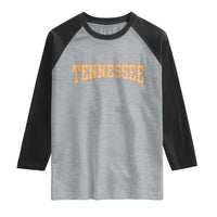Tennessee Fan Raglan Shirt Orange Retro Checkered Varsity TN State