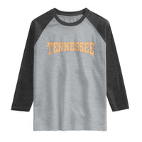 Tennessee Fan Raglan Shirt Orange Retro Checkered Varsity TN State